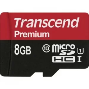 Image of Transcend Premium microSDHC card 8GB Class 10, UHS-I