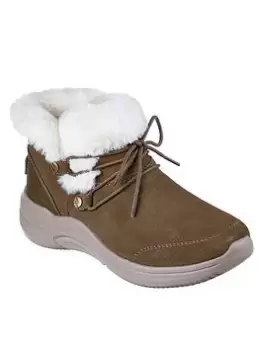 Image of Skechers On-the-go Midtown Lace Up Chugga Boot, Olive, Size 4, Women