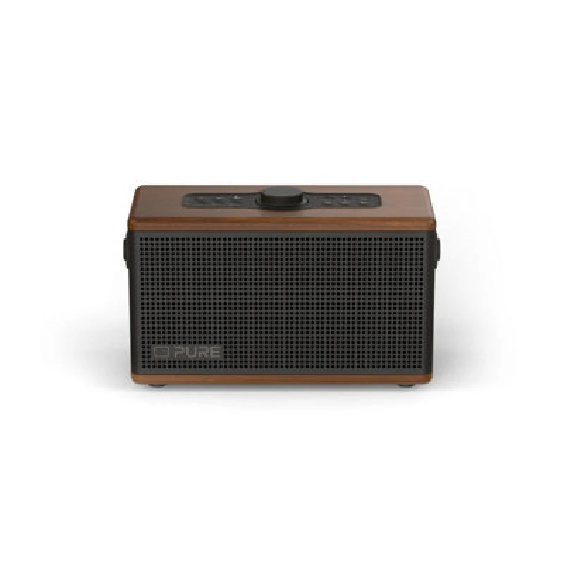 Image of Pure Classic Aura Portable Bluetooth Speaker Lantern - 40W Stereo, 30H Battery, Coffee Brown/walnut - Model 254374
