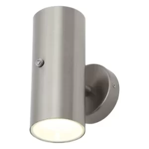 image of Zinc LED Wall Light Up and Down 10W Cool White with Dusk til Dawn Sensor Stainless Steel