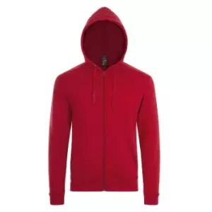 Image of SOLS Mens Stone Zip Up Plain Hoodie (L) (Red)