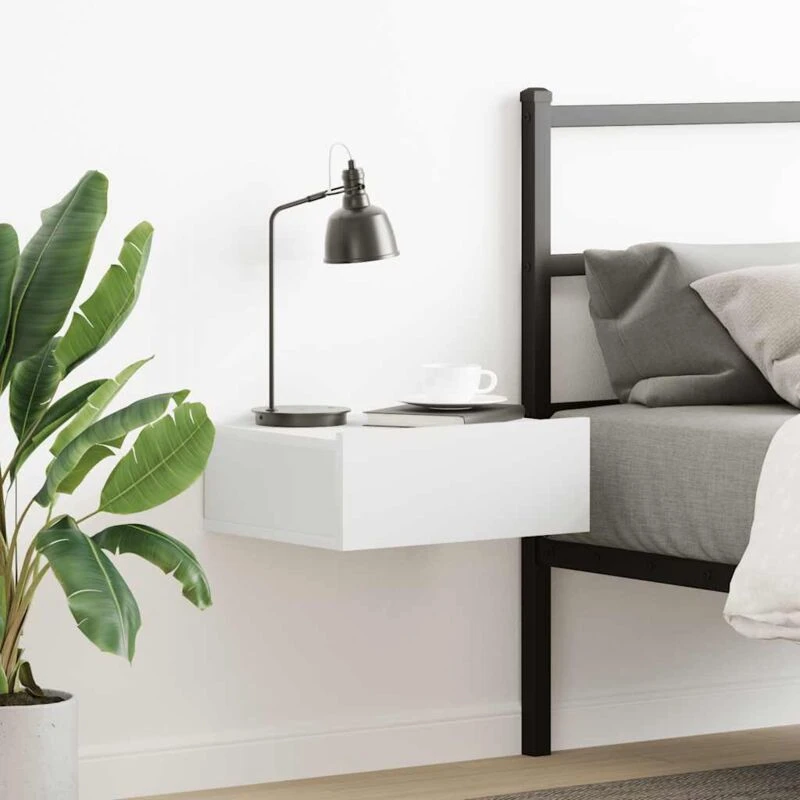 Image of VIDAXL Floating Nightstand White 40x30x15cm Engineered Wood Vidaxl 800306