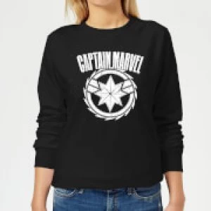 Image of Captain Marvel Logo Womens Sweatshirt - Black - M