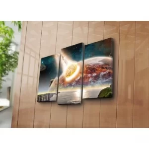 Image of 3PATK-4 Multicolor Decorative Canvas Painting (3 Pieces)