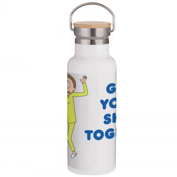 image of Rick & Morty Get Your Shit Together Portable Insulated Water Bottle - White