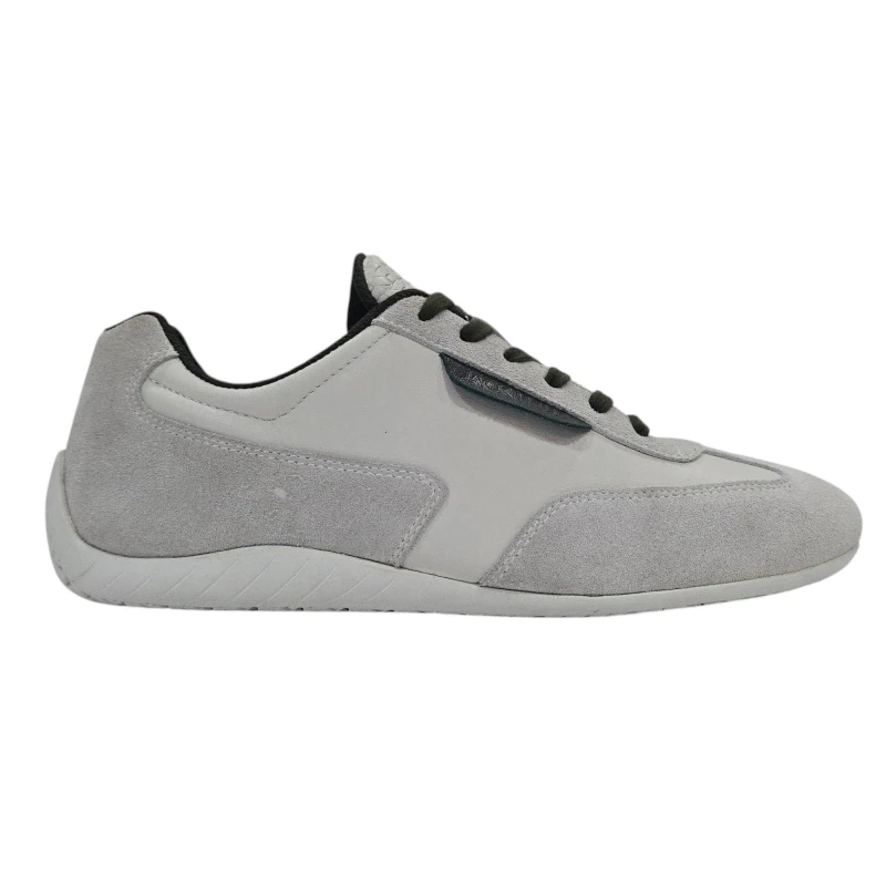 Image of Jack Wills Womens JW Yosemite Suede Lace Up Low-Top Trainers Grey/Dark Green female 4 (37)