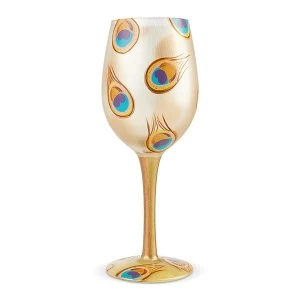 Image of Golden Peacock Wine Glass