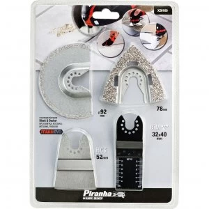 Image of Black and Decker X26160 Piranha 4 Piece Oscillating Multi Tool Tiling Set