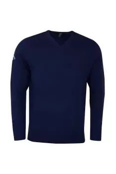 image of Ribbed V Neck Merino Sweater