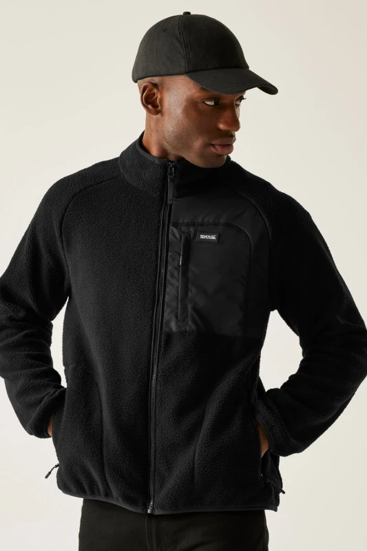 Image of Regatta Regatta Men Frankie Borg Full-Zip Insulating Fleece in Jet Black Size: large Jet Black L Male 5063516104131
