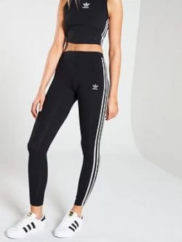 Image of adidas Originals adicolor 3 Stripe Tights - Black, Size 14, Women