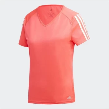 Image of adidas Womens Run It 3-Stripes T-Shirt - Pink
