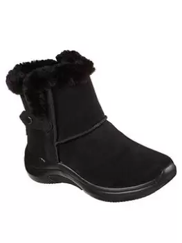 Image of Skechers On-the-go Midtown Suede Chugga Calf Boots, Black, Size 5, Women