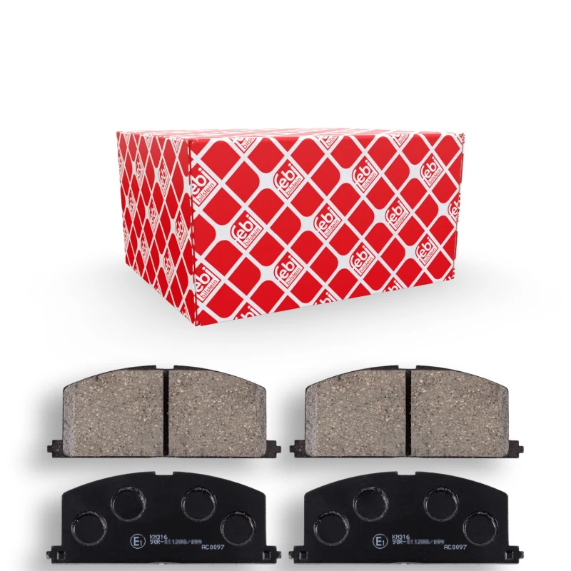 Image of FEBI BILSTEIN 16581 Brake pad set Front Axle, with acoustic wear warning Brake Pad Set,disc brake (402)