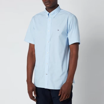 Image of Tommy Hilfiger Mens Soft Poplin Short Sleeve Shirt - Copenhagen Blue - M
