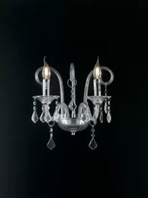 image of Wall Light Chrome, Crystal 32x30x22cm