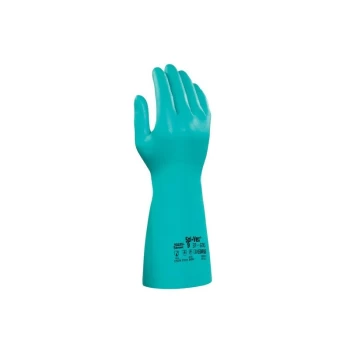 image of Solvex 37-695 Green Nitrile Gloves - Size 9 - Ansell