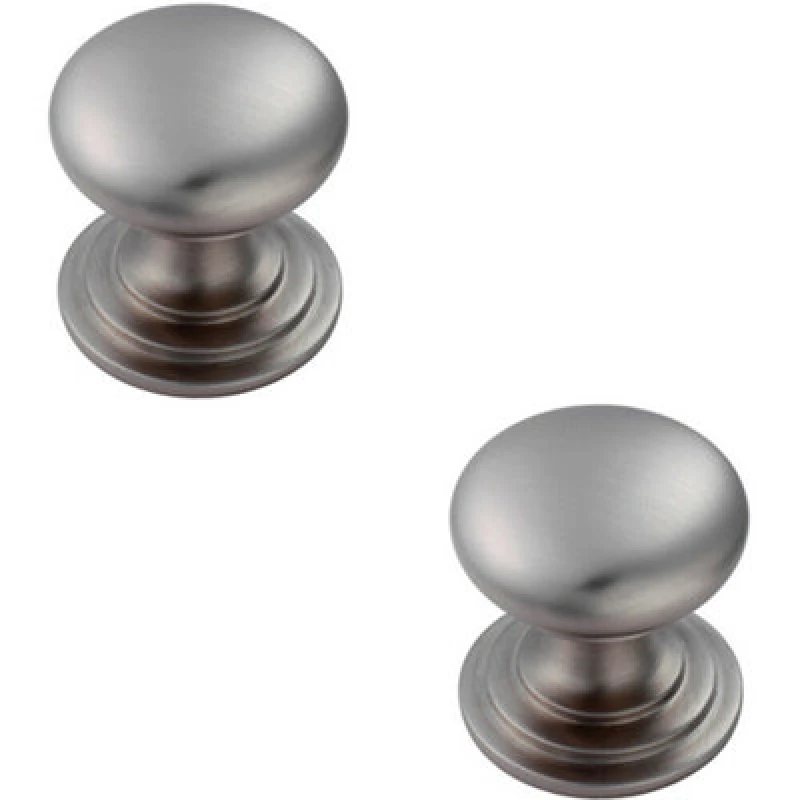 Image of Loops 2x Victorian Round Cupboard Door Knob 32mm Dia Stainless Steel Cabinet Handle Metallics unisex