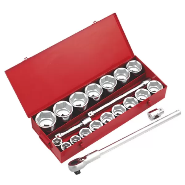 Image of Genuine SEALEY AK261 Socket Set 22pc 1Sq Drive 6pt WallDrive® Metric