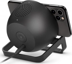 Image of BELKIN 10 W Qi Wireless Charging Stand with Bluetooth Speaker - Black