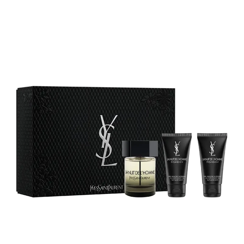 Image of Yves Saint Laurent La Nuit de LHomme Gift Set 100ml Eau de Toilette + 2 x 50ml Shower Gel