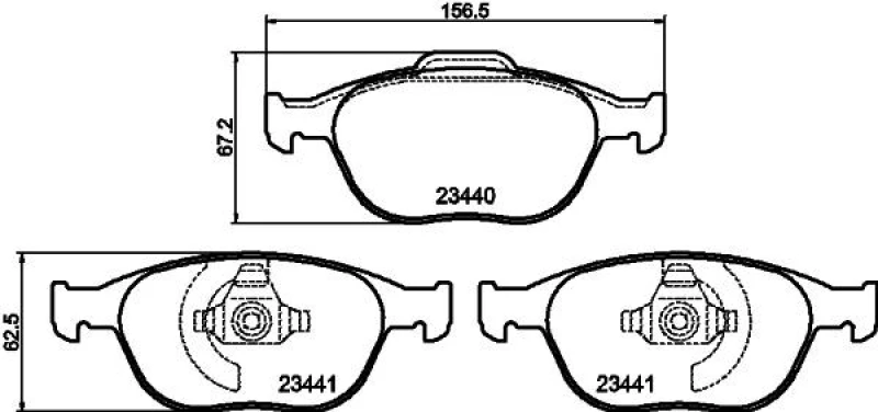 Image of HELLA Brake pad set HELLA 8DB 355 009-561