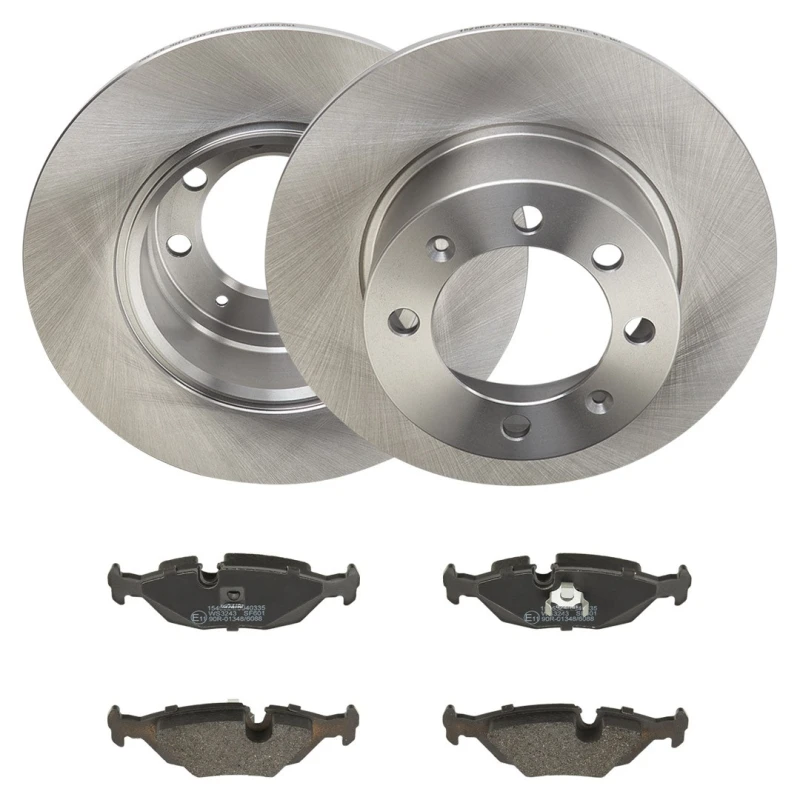 Image of RIDEX 3405B3362 Brake disc and pads set Rear Axle, Brake Disc Type: Solid, prepared for wear warning indicator Brake Set,disc brakes (3405)