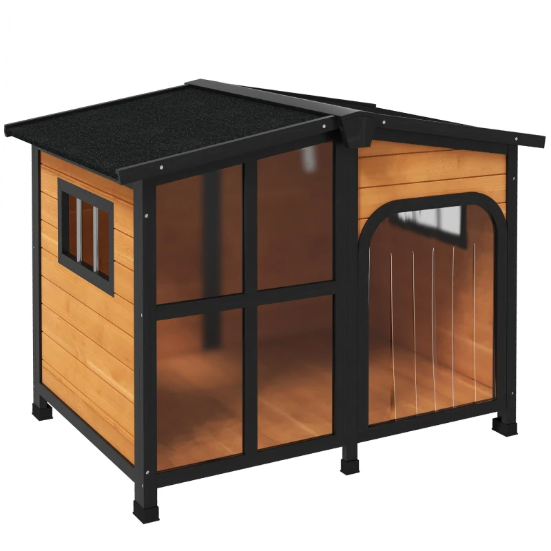 Image of PawHut Wooden Dog Kennel - Dog House with Removable Floor - Yellow TJ Hughes 5063603002050