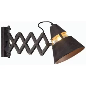 Image of Industrial wall light 1 Bulb 40W E27, oxidized metal