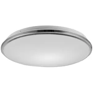 image of Zumaline Lighting - Zumaline Bellis Integrated LED Flush Ceiling Light, Chrome, 4000K, 1050Lm