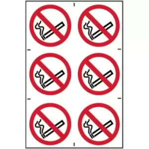 image of No Smoking Self Adhesive Sign (6 Pack) - 100 x 100mm