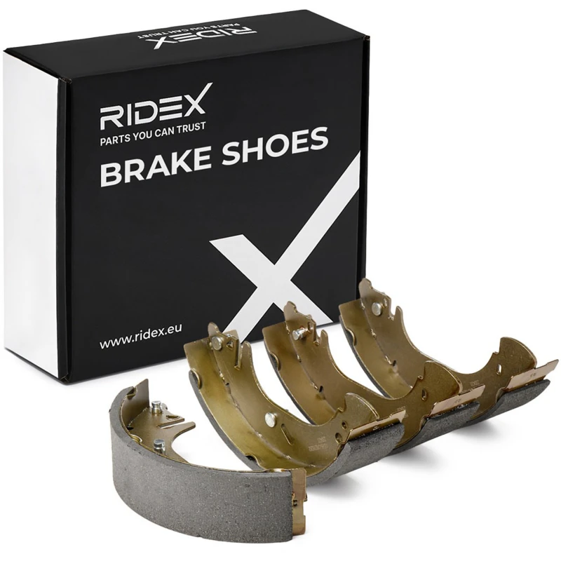 Image of RIDEX 70B0042 Brake Shoes Rear Axle, without lever Brake Shoe Set (70)