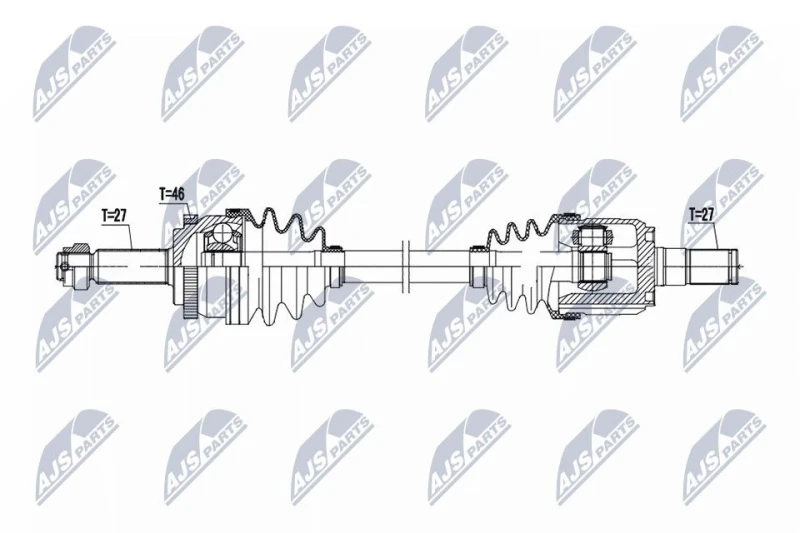 Image of NTY NPW-HY-635 Drive shaft 6-Speed Automatic Transmission, Front Axle Left Drive Shaft (13)