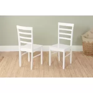 Image of Pair of Upton Ladder Back Chairs White - White