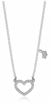 image of Radley Silver Belcher Chain With Pave Ditsy Heart Jewellery