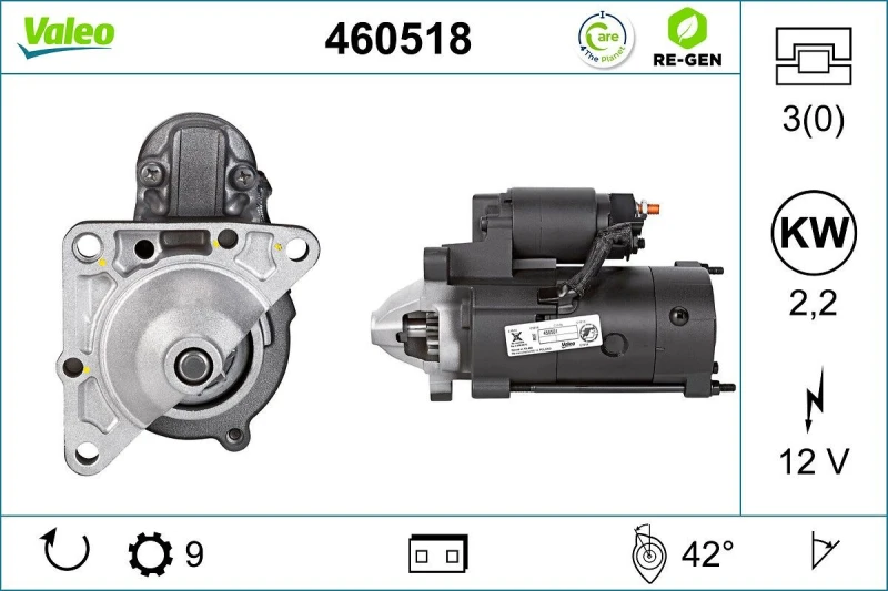 Image of Starter motor VALEO 460518