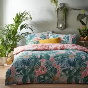 Image of Furn Medinilla Tropical Duvet Cover Set (Double) (Sage/Blush)