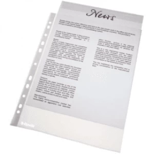 Image of Esselte A4 Plastic Pocket 21 Holes 30 Microns Transparent (100 Pack)