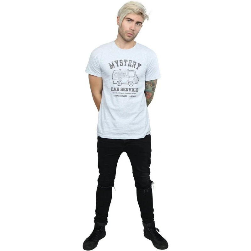 Image of Scooby Doo Scooby Doo Men Mystery Car Service Slim T-Shirt in Grey Size: Small Grey S Male 5063377483437
