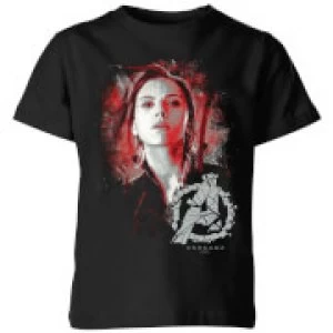 Image of Avengers Endgame Black Widow Brushed Kids T-Shirt - Black - 11-12 Years