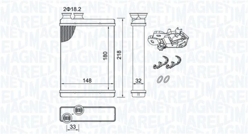 Image of MAGNETI MARELLI Heater matrix MAGNETI MARELLI 350218515000