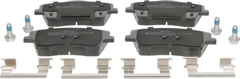 Image of MAPCO 106028HPS Brake pad set Front Axle, without acoustic wear warning, with accessories, with brake caliper screws Brake Pad Set,disc brake (402)