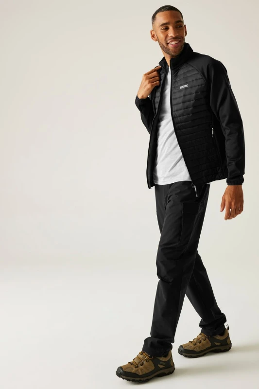 Image of Regatta Regatta Men Clumber Hybrid Insulated Baffled Jacket in Jet Black Size: 2X-large Jet Black XXL Male 5063516134886