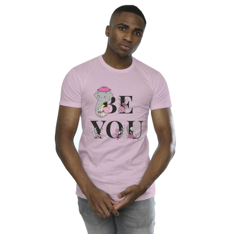 Image of Disney Men Dumbo Be You T-Shirt in Baby Pink Size: Small Baby Pink S Male 5059934381025