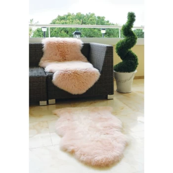 Image of SheepSkins Hug Peach 105cm x 160cm Rectangle - Orange and Pink