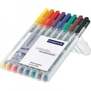 image of Staedtler OHP pen Lumocolor M non-permanent 315 315 WP8 Blue, Brown, Yellow, Green, Orange, Red, Black, Violet