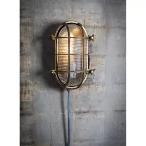 image of Garden Trading Devonport Bulk Head Light, Oval, Brass