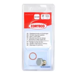 Image of CORTECO Drain Plug 220149S Oil Drain Plug,Oil Drain Plug, oil pan BMW,MINI,LAND ROVER,3 Touring (E91),3 Limousine (E46),3 Limousine (E90)