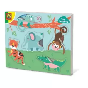 Image of SES CREATIVE Tiny Talents Touch and Feel Animal Puzzle, 12 Months and Above (13132)