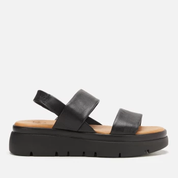 Image of Dune Womens Location Leather Flatform Sandals - Black - UK 8